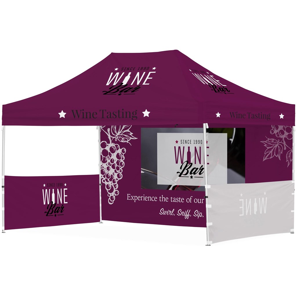 Ovation Sublimated Gazebo 4.5m X 3m - 1 Long Full-Wall Skin - 2 Short Half-Wall 